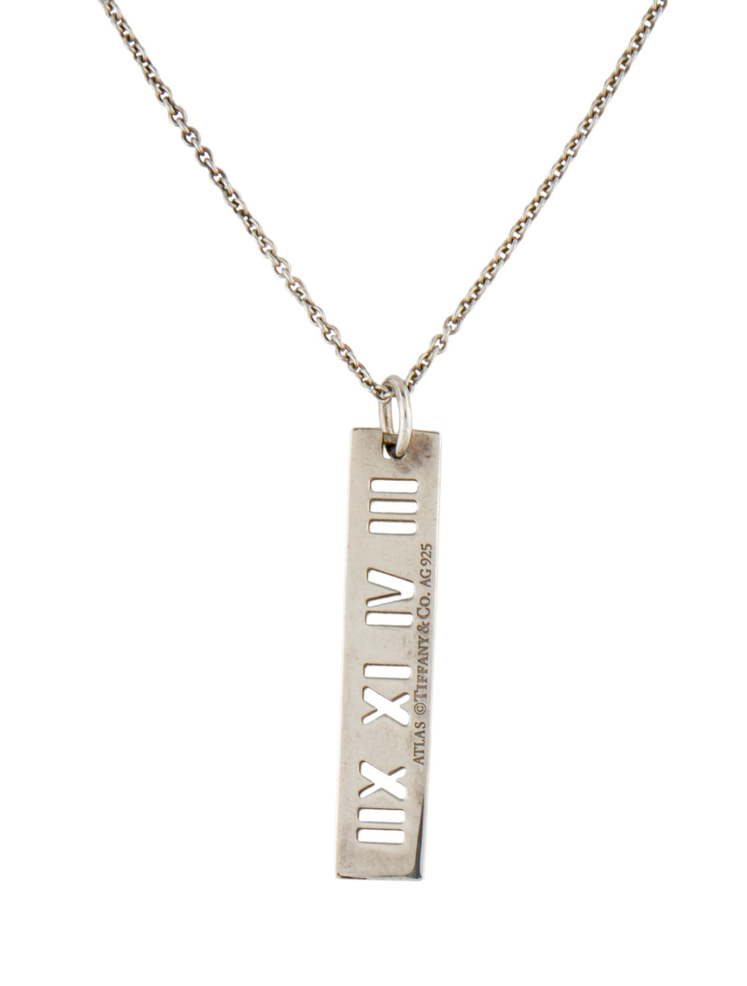 Tiffany & Co. Atlas Bar Pendant Necklace