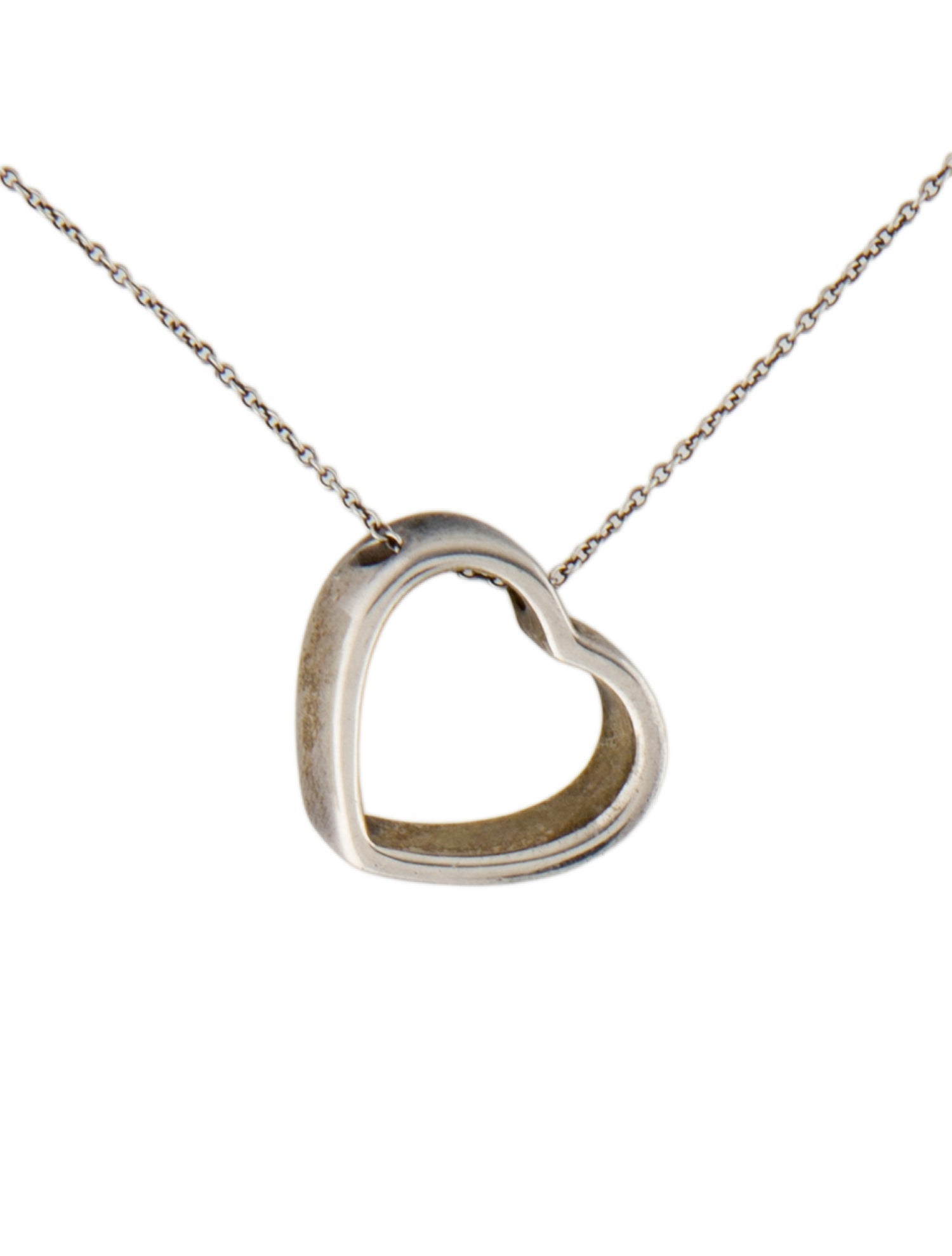Tiffany & Co. Slanted Heart Pendant Necklace
