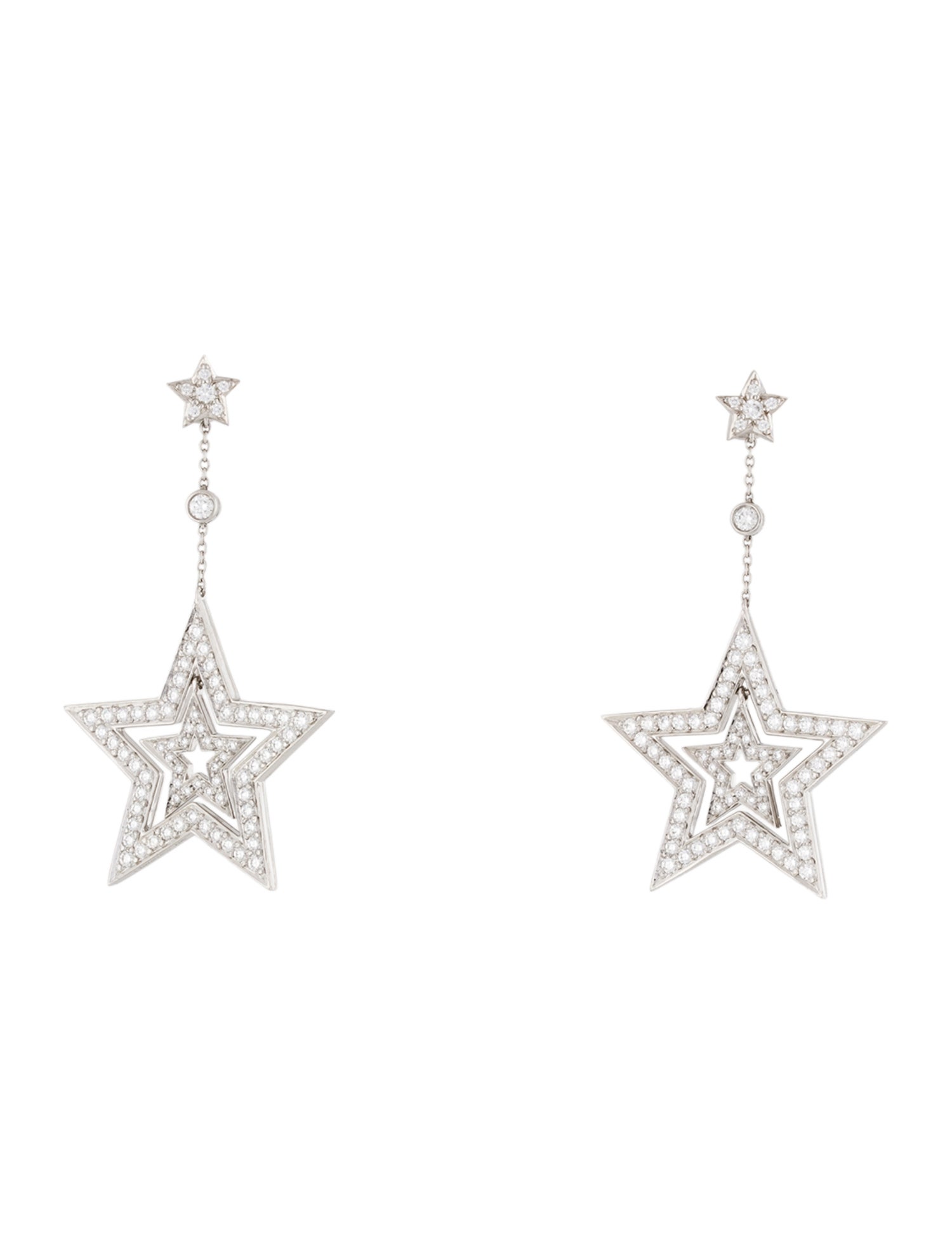 Tiffany & Co. Platinum 1.91ctw Diamond Star Drop Earrings