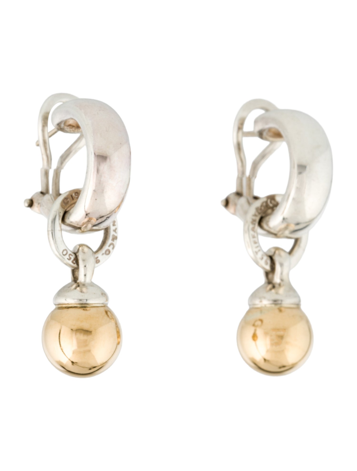 Tiffany & Co. Vintage Two-Tone Convertible Earclips