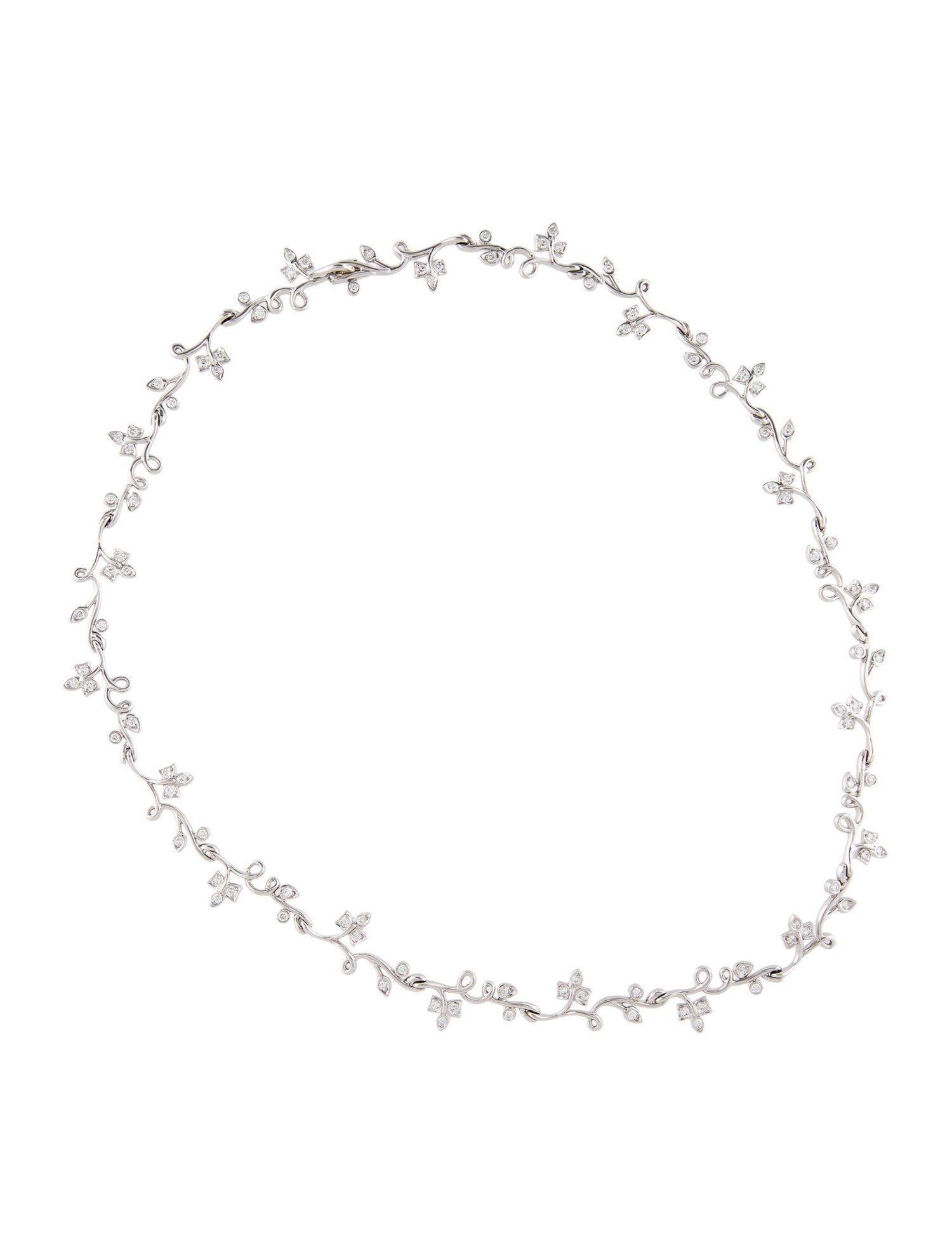 Tiffany & Co. Vintage Platinum 1.70ctw Diamond Ivy Collar Necklace