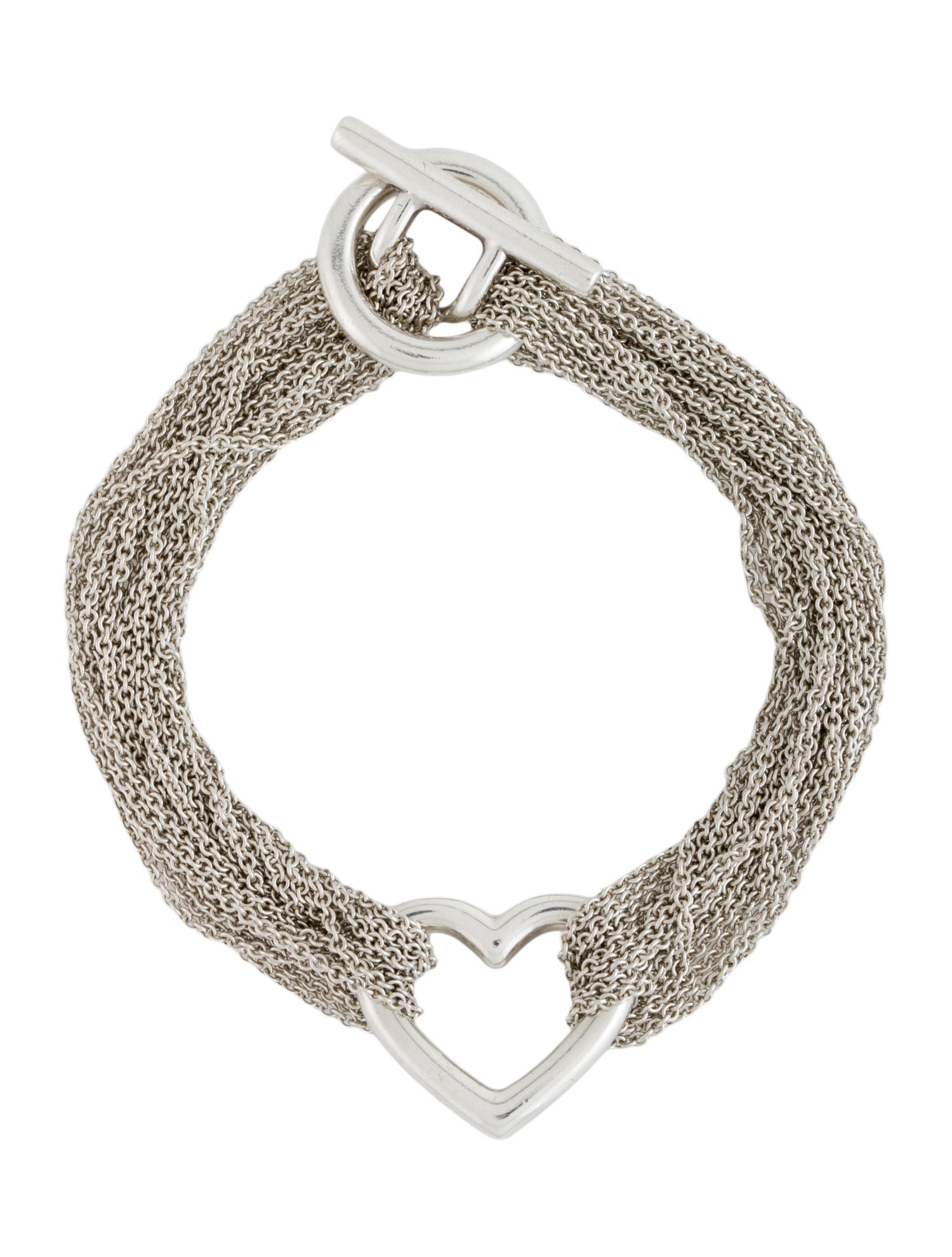 Tiffany & Co. Multistand Heart Toggle Bracelet