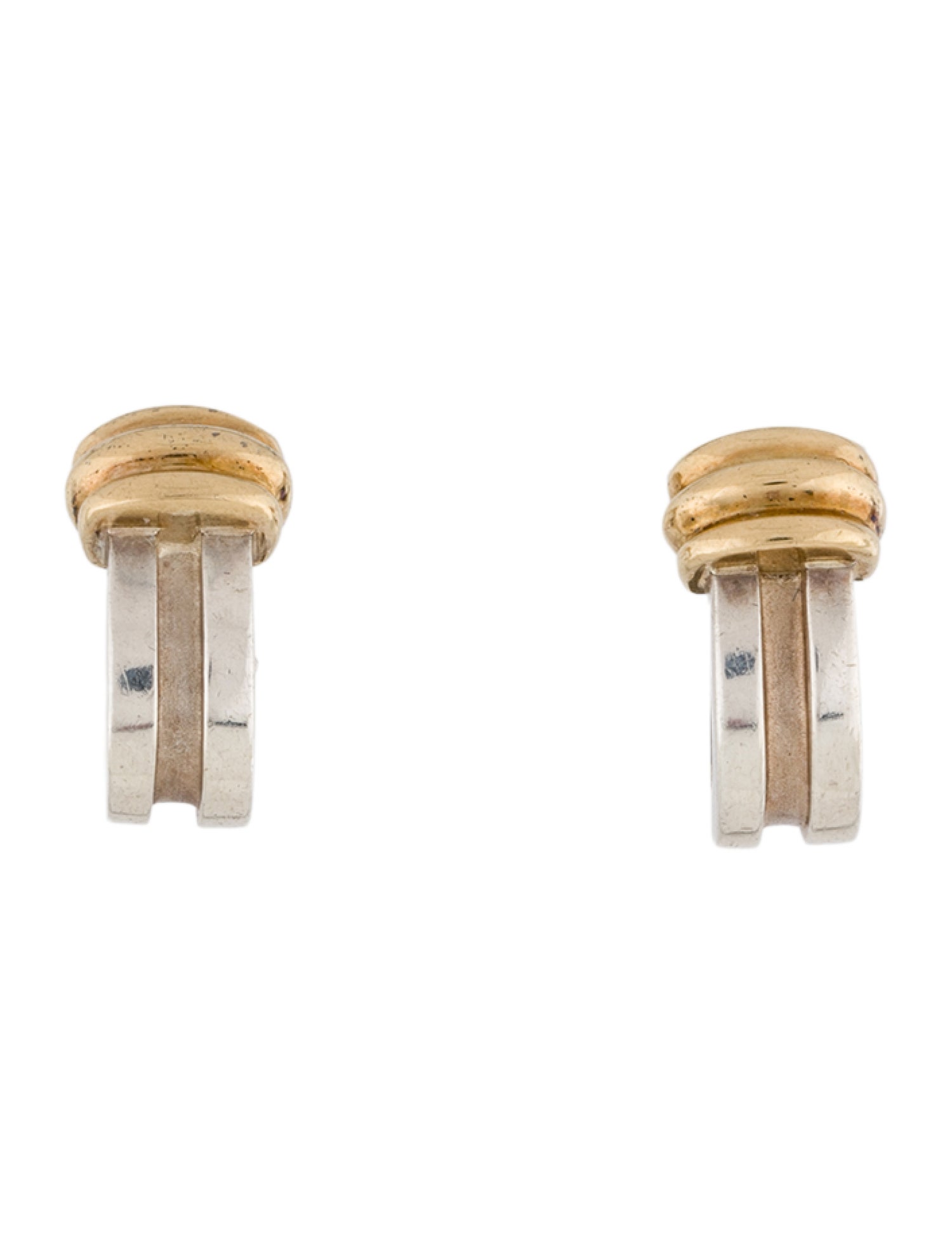 Tiffany & Co. Vintage Two-Tone Atlas Groove Huggie Earrings