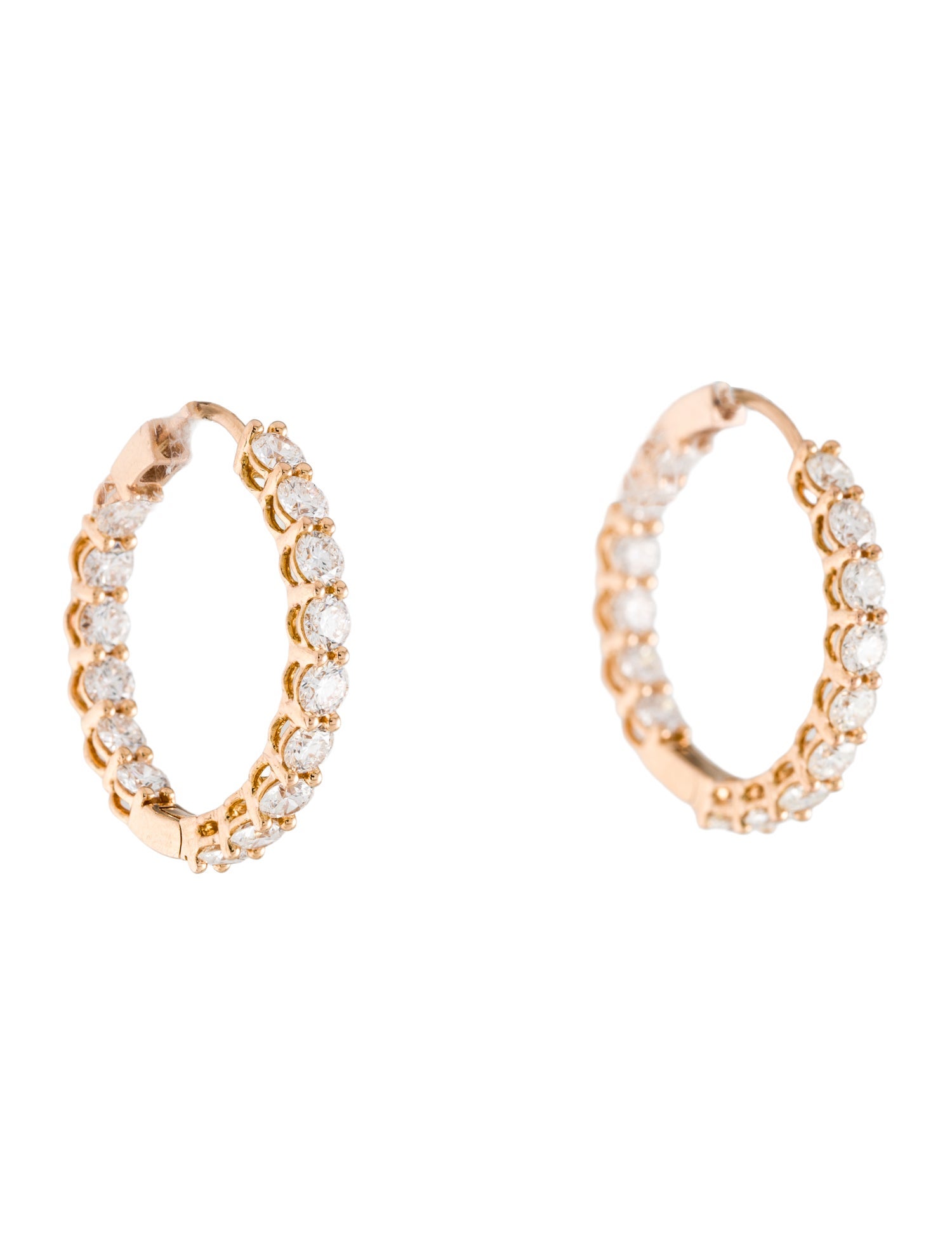 Tiffany & Co. 18K 2.39ctw Diamond Hoop Earrings