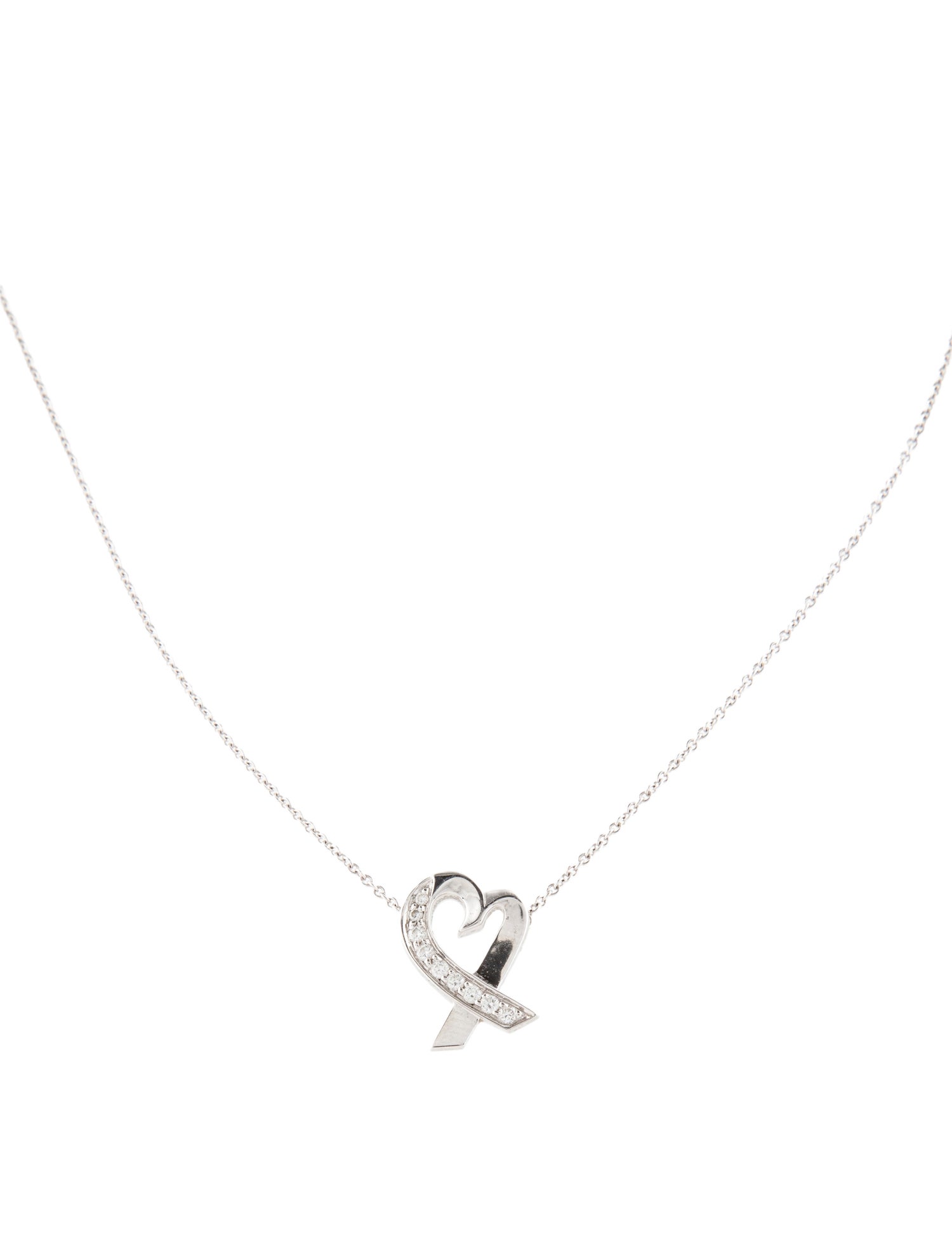 Tiffany & Co. 18K Diamond Loving Heart Pendant Necklace