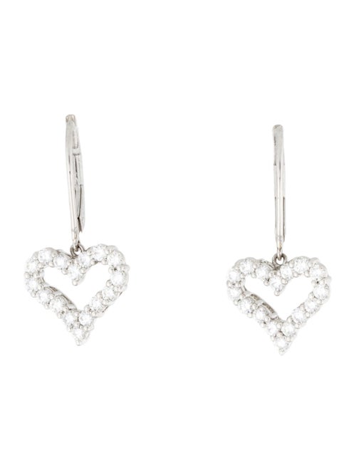 Tiffany & Co. Platinum Diamond Heart Drop Earrings