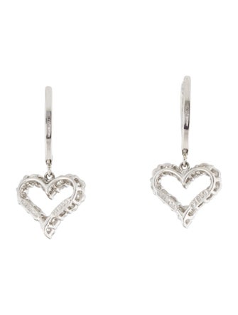 Tiffany & Co. Platinum Diamond Heart Drop Earrings