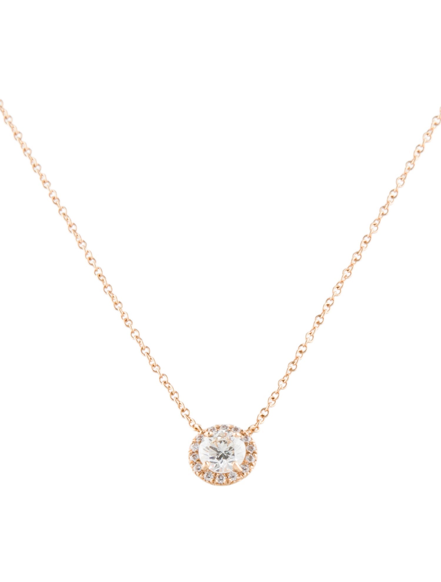 Tiffany & Co. 18K Diamond Soleste Halo Pendant Necklace