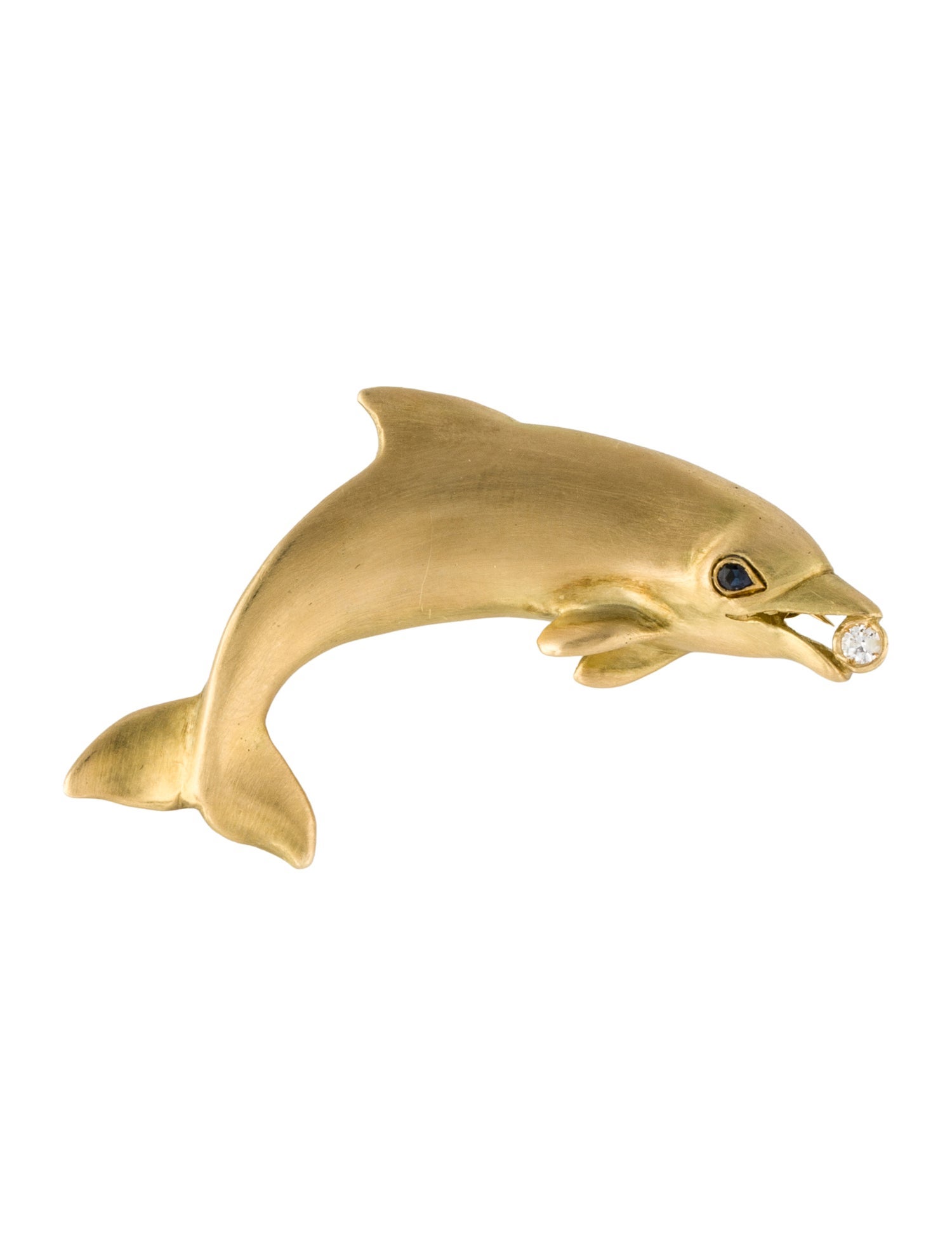 Tiffany & Co. Vintage 18K Sapphire & Diamond Dolphin Brooch
