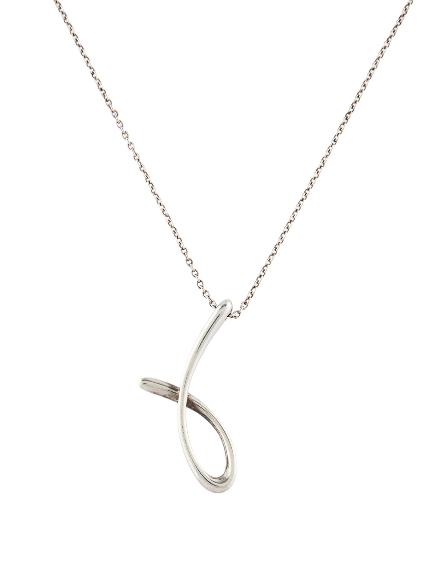 Tiffany & Co. Alphabet Large Letter 'J' Pendant Necklace