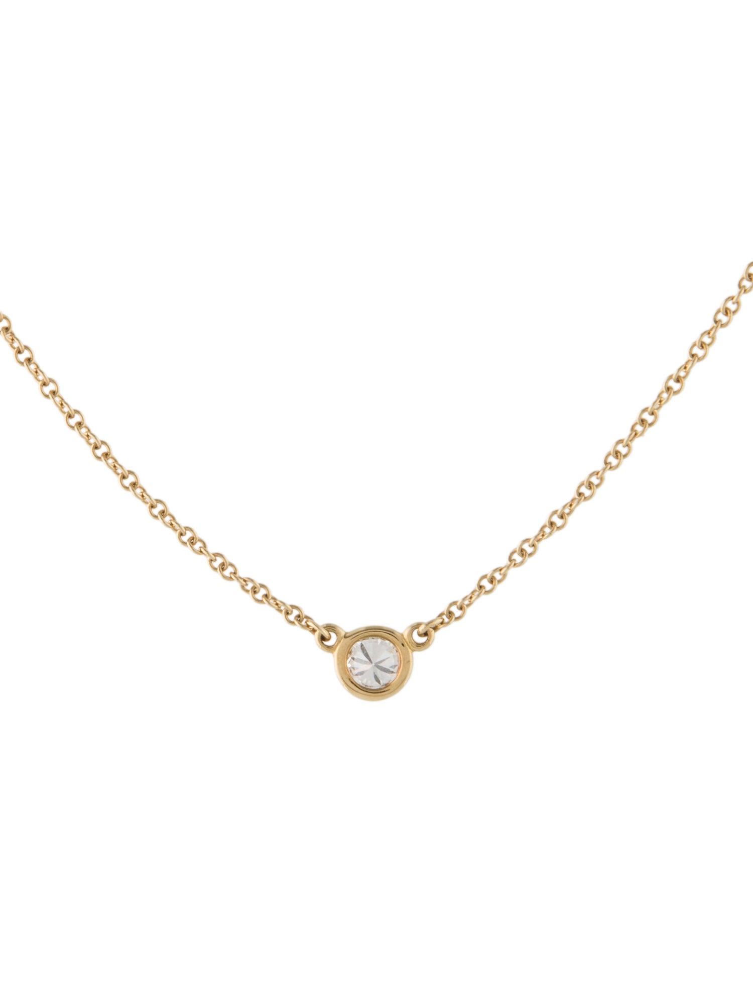 Tiffany & Co. 18K Diamonds by the Yard® Single Diamond Pendant Necklace