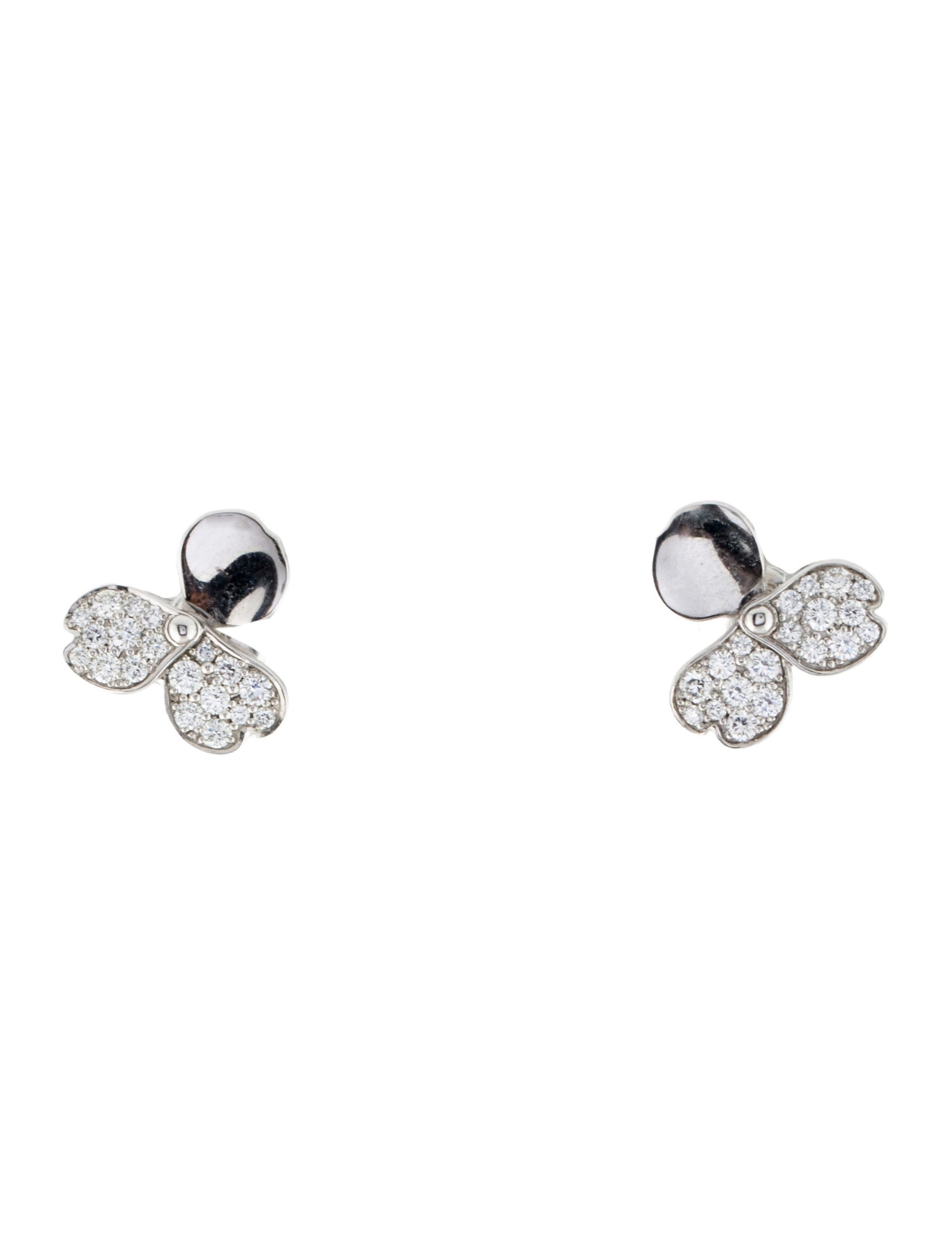 Tiffany & Co. Platinum Diamond Paper Flowers Stud Earrings