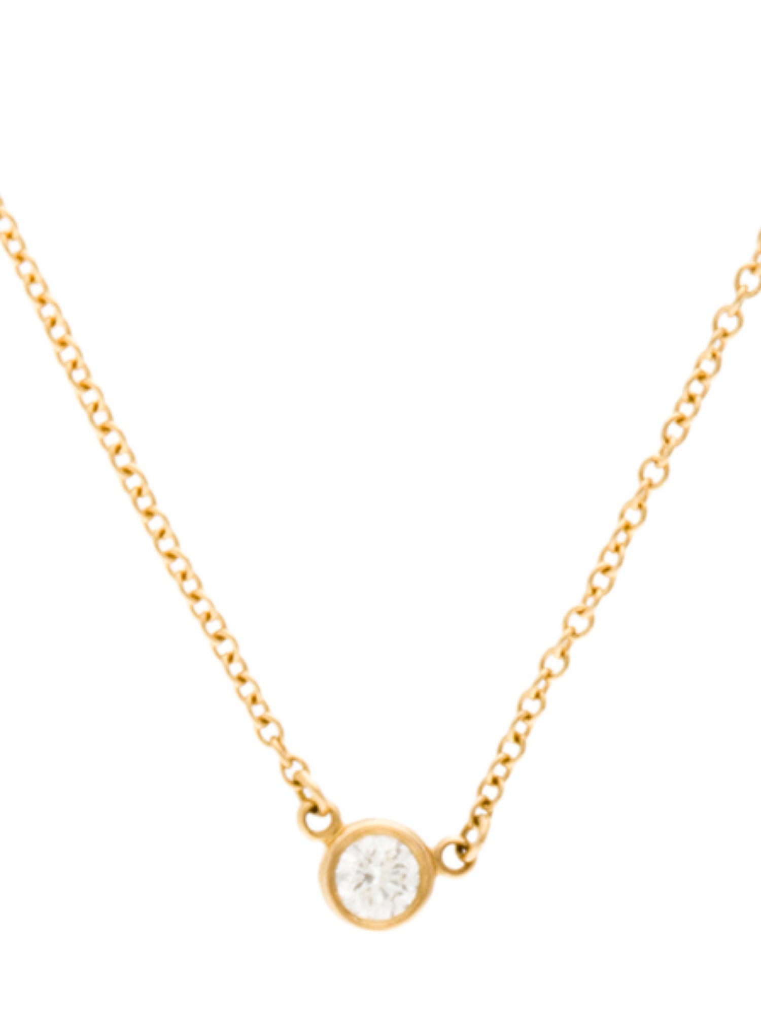 Tiffany & Co. 18K Diamonds by the Yard® Single Diamond Pendant Necklace