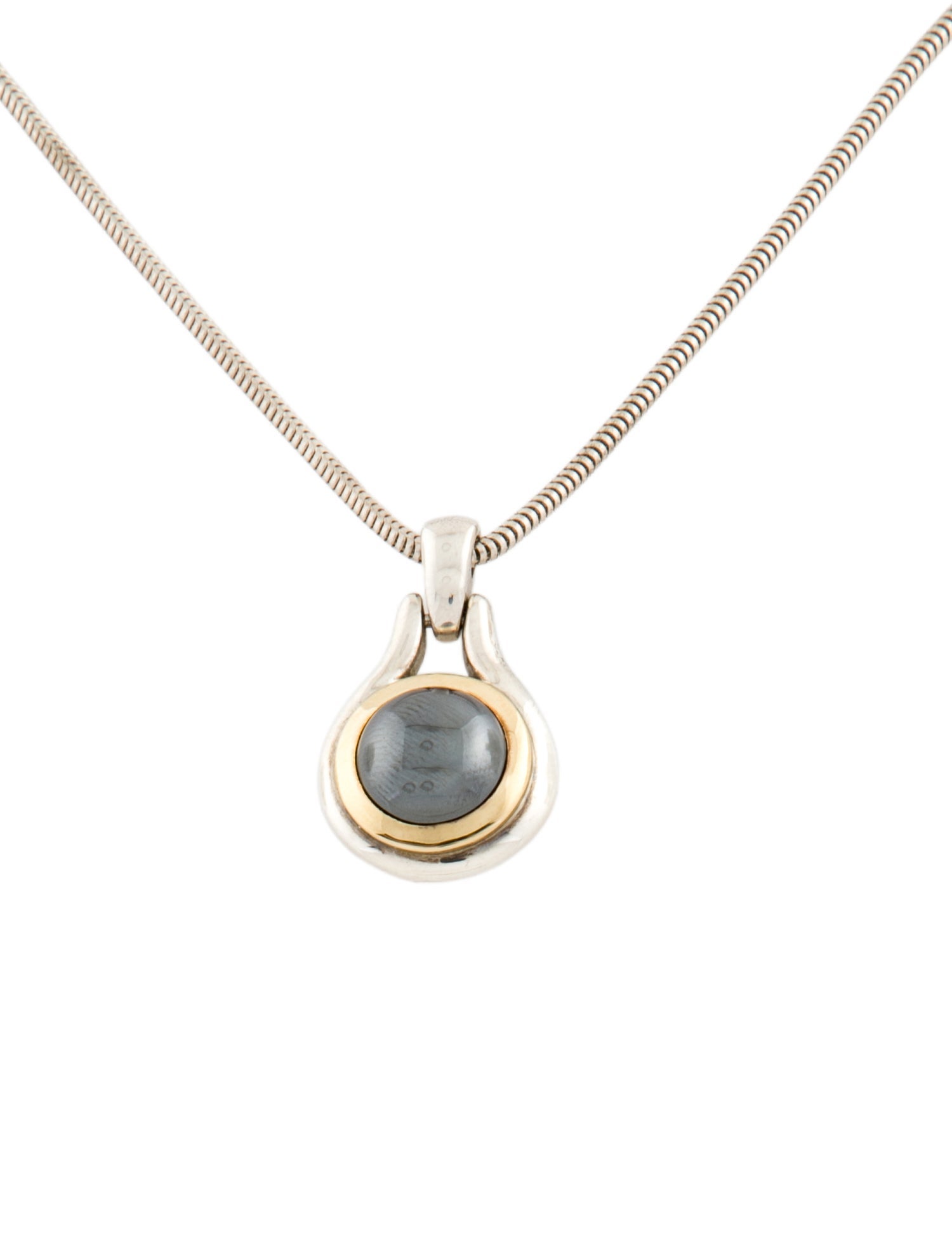 Tiffany & Co. Vintage Two-Tone Hematite Pendant Necklace