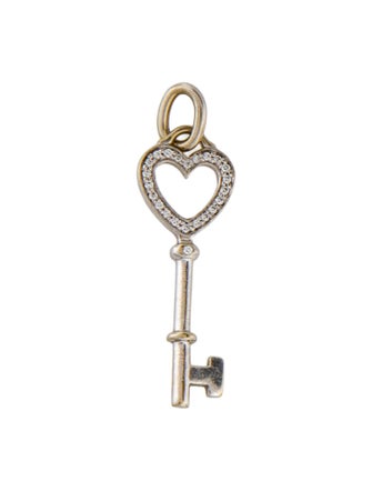 Tiffany & Co. 18K Diamond Heart Key Charm