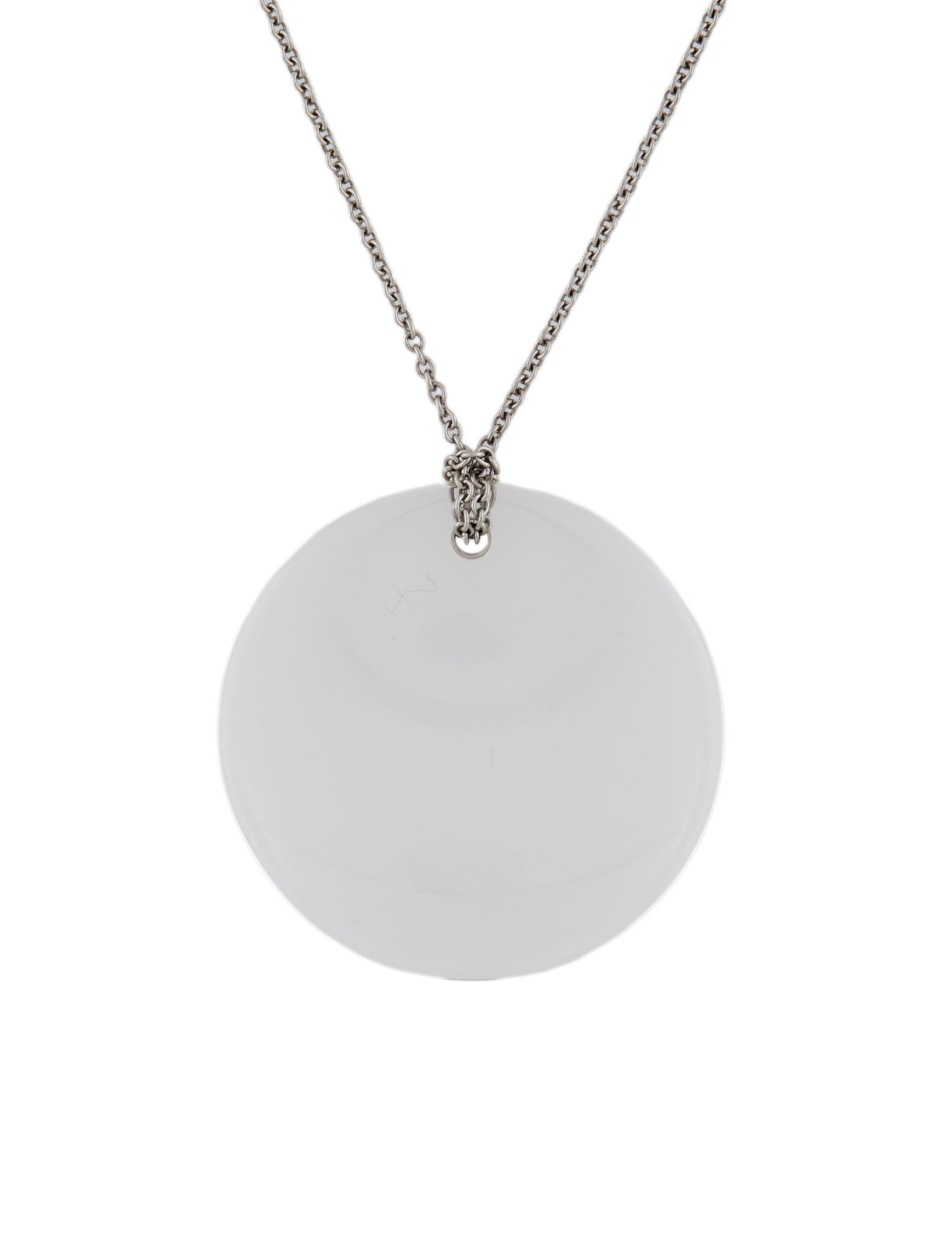 Tiffany & Co. Platinum Quartz Full Moon Pendant Necklace