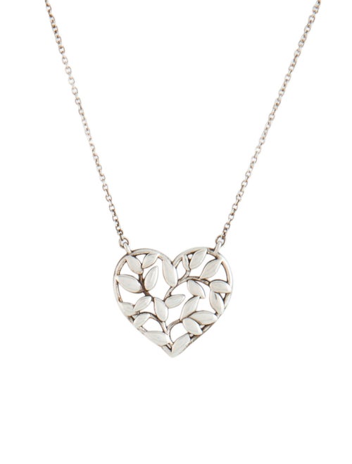 Tiffany & Co. Olive Leaf Heart Pendant Necklace