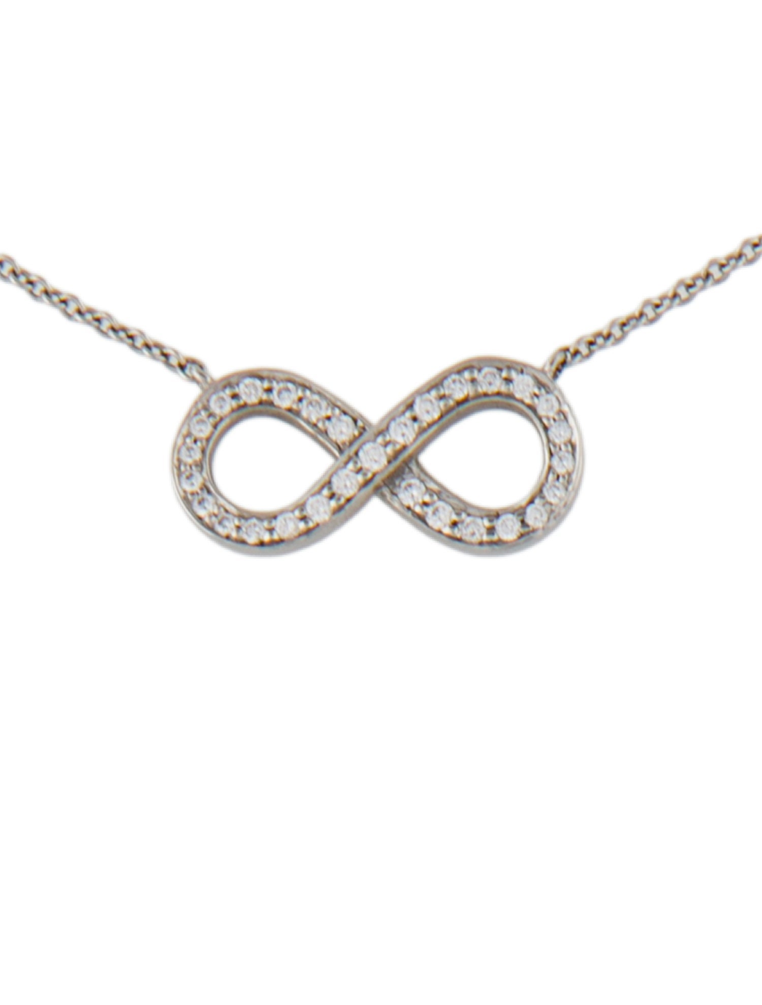 Tiffany & Co. Platinum Diamond Infinity Pendant Necklace