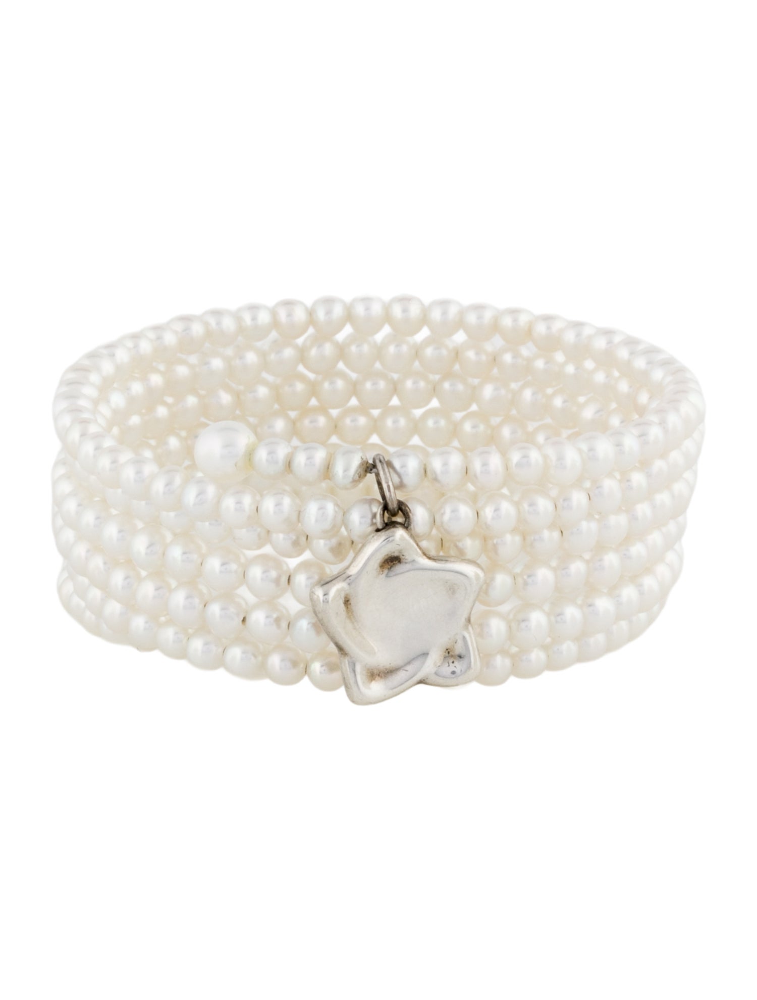 Tiffany & Co. Pearl Star Wrap Charm Bracelet