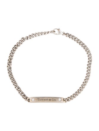 Tiffany & Co. 18K Diamond Micro Link ID Chain Bracelet
