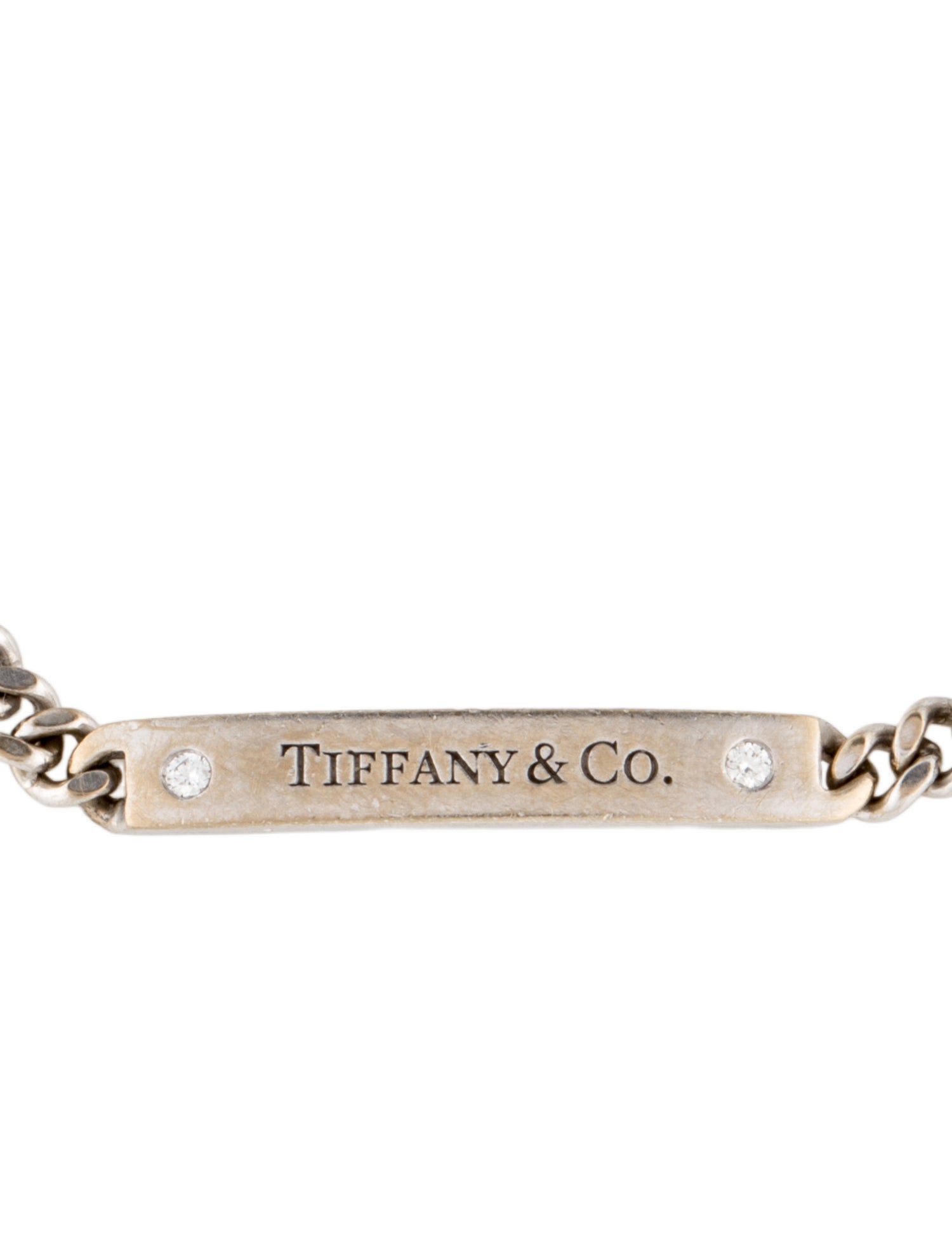 Tiffany & Co. 18K Diamond Micro Link ID Chain Bracelet