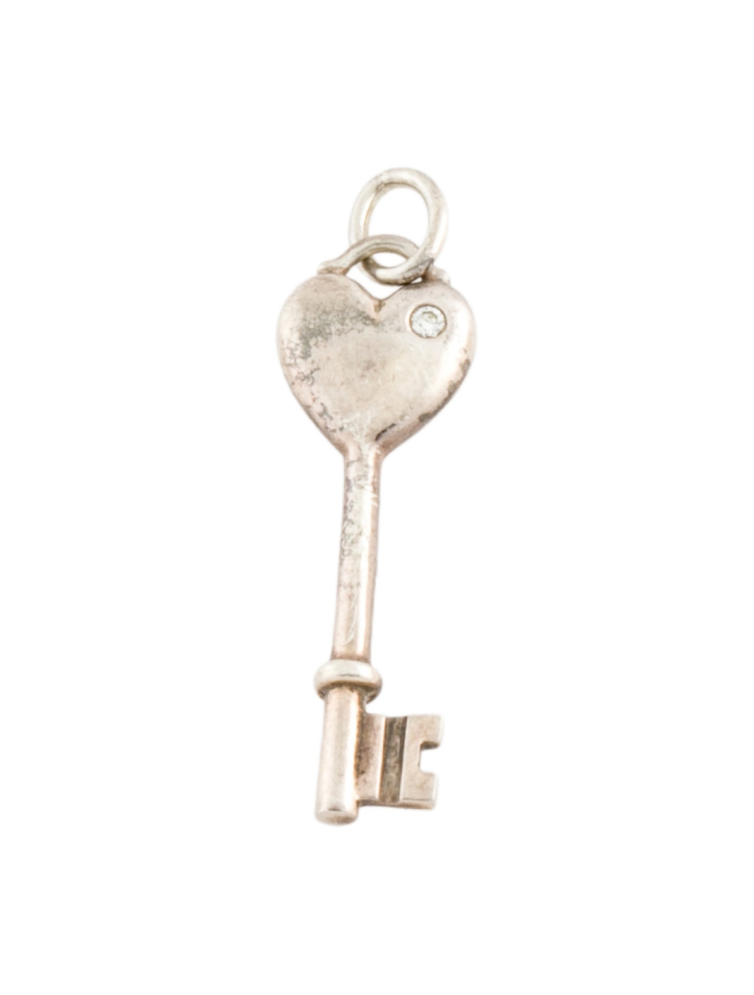 Tiffany & Co. Diamond Heart Key Pendant