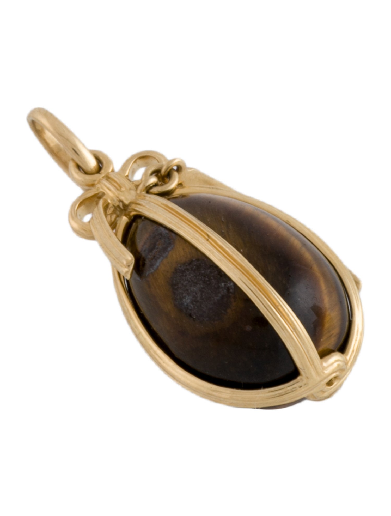 Tiffany & Co. 18K Tiger’s Eye Schlumberger Egg Pendant