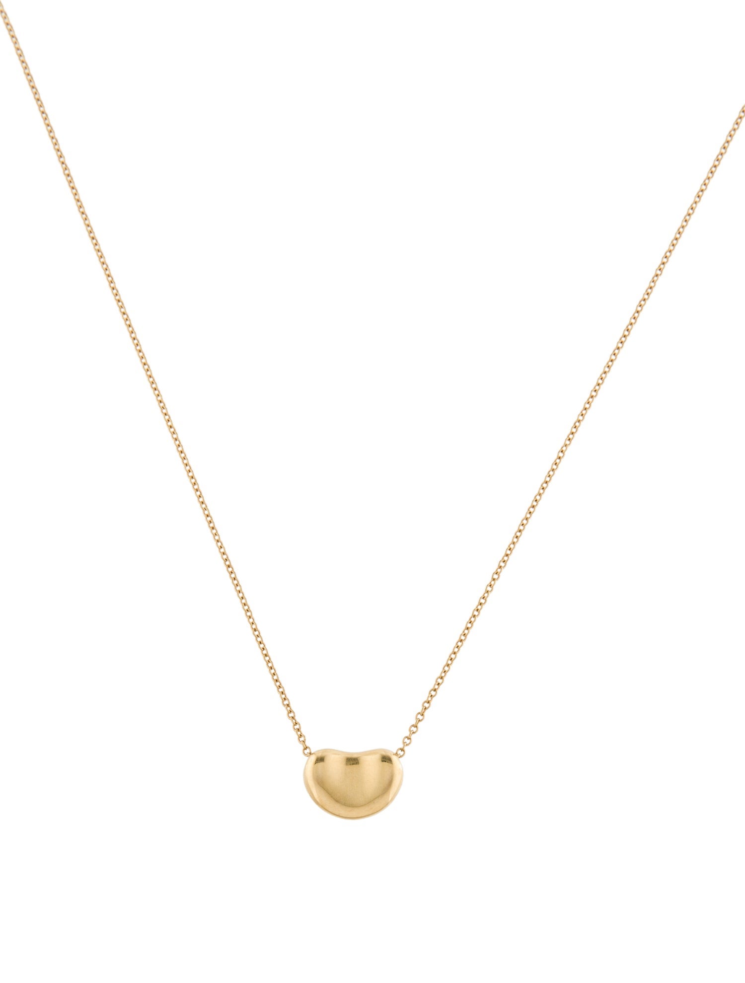 Tiffany & Co. 18K Bean Pendant Necklace