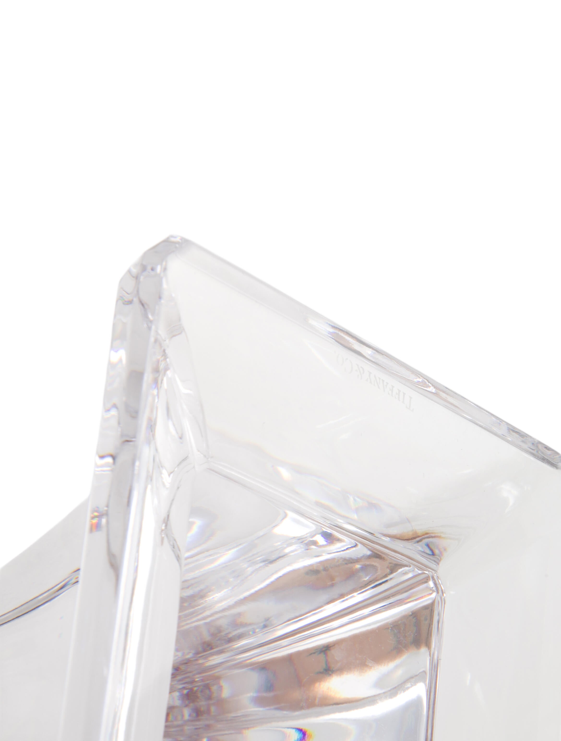 Tiffany & Co. Crystal Glass Square Candlestick