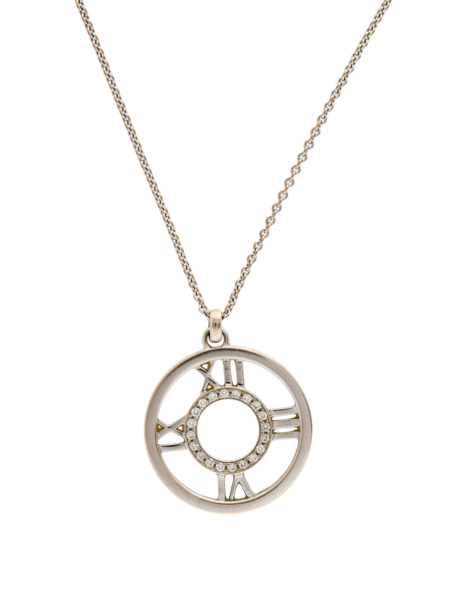 Tiffany & Co. 18K Diamond Atlas Pendant Necklace