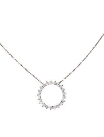 Tiffany & Co. PLatinum Diamond Open Circle Pendant Necklace