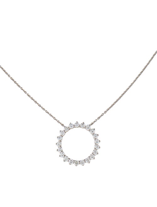 Tiffany & Co. PLatinum Diamond Open Circle Pendant Necklace