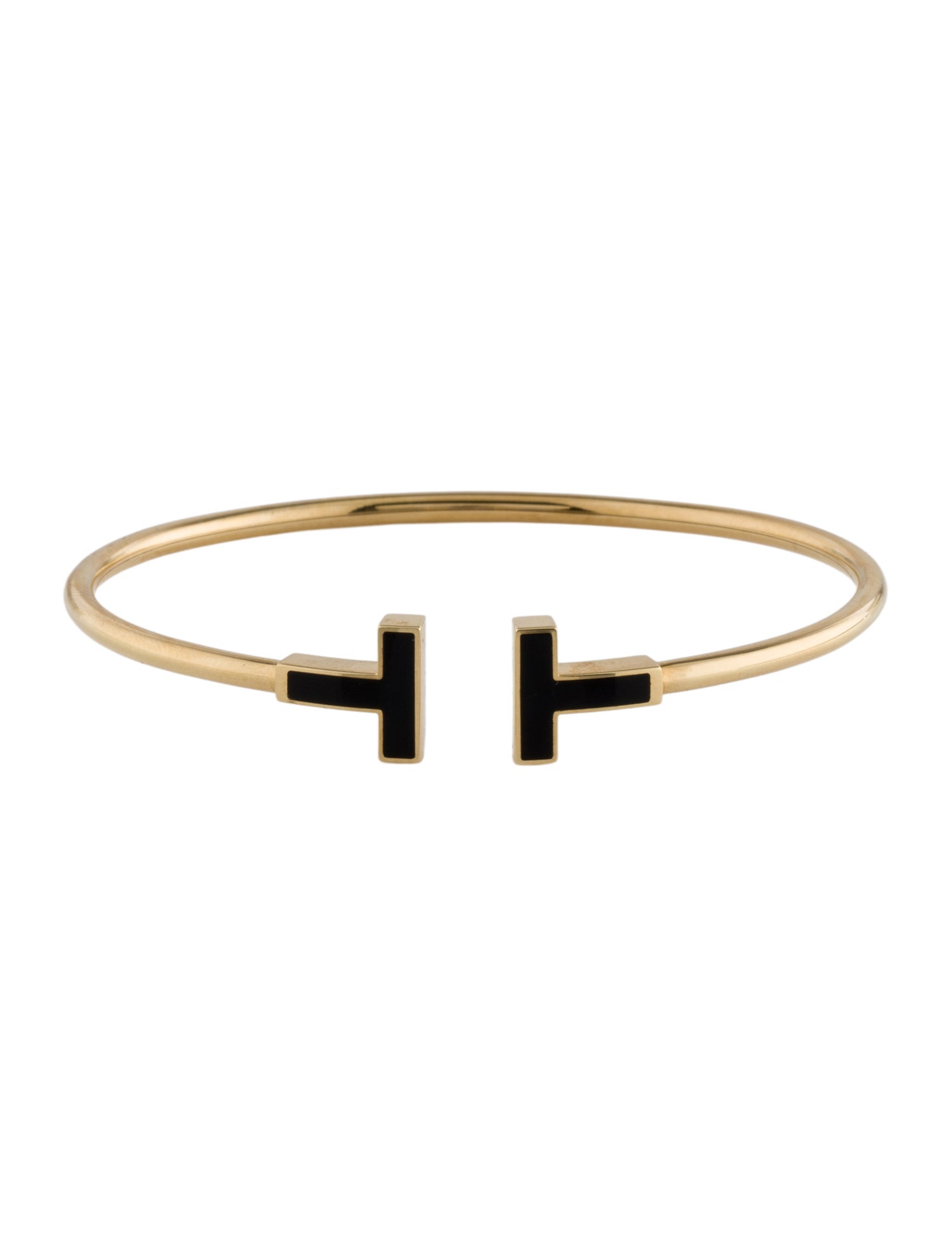 Tiffany & Co. 18K Onyx T Wire Bracelet