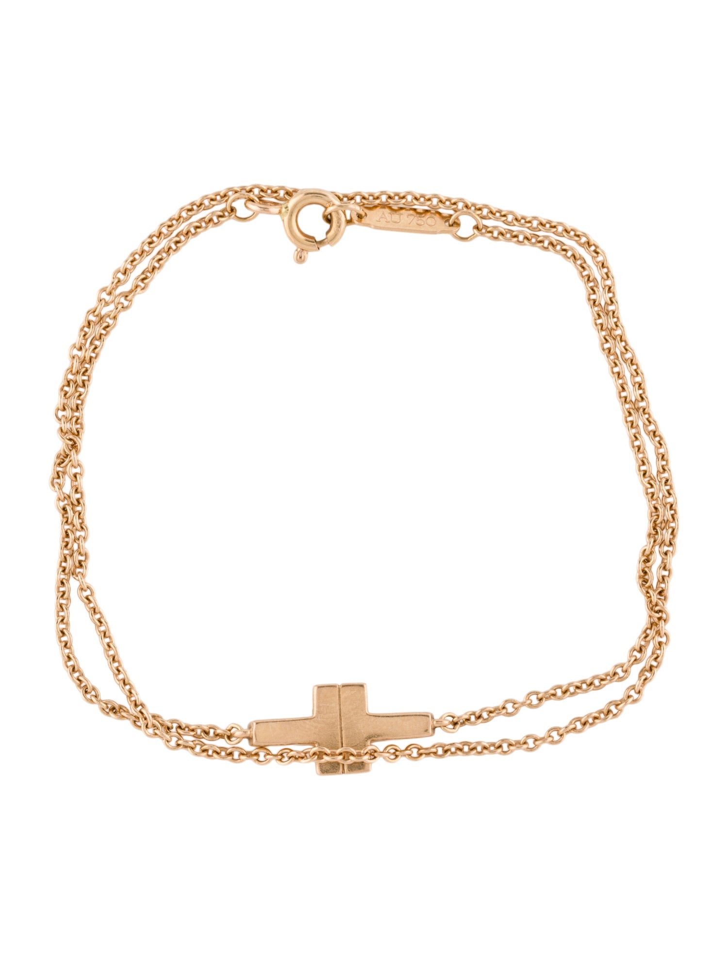 Tiffany & Co. 18K Two T Double Chain Bracelet