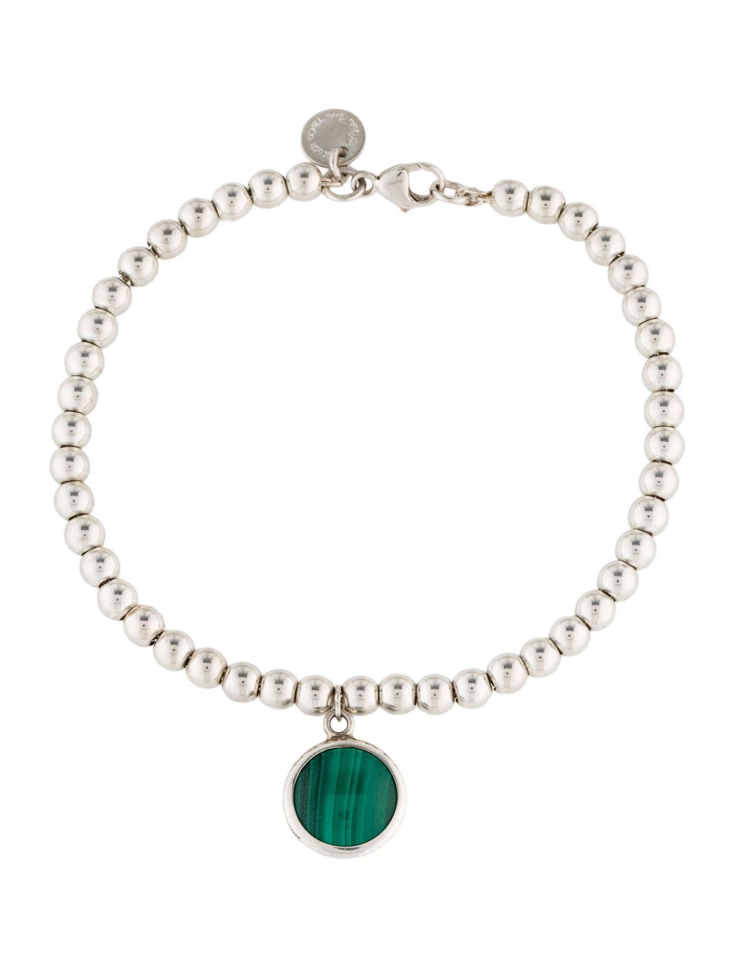 Tiffany & Co. Malachite Sugar Stacks Beaded Charm Bracelet