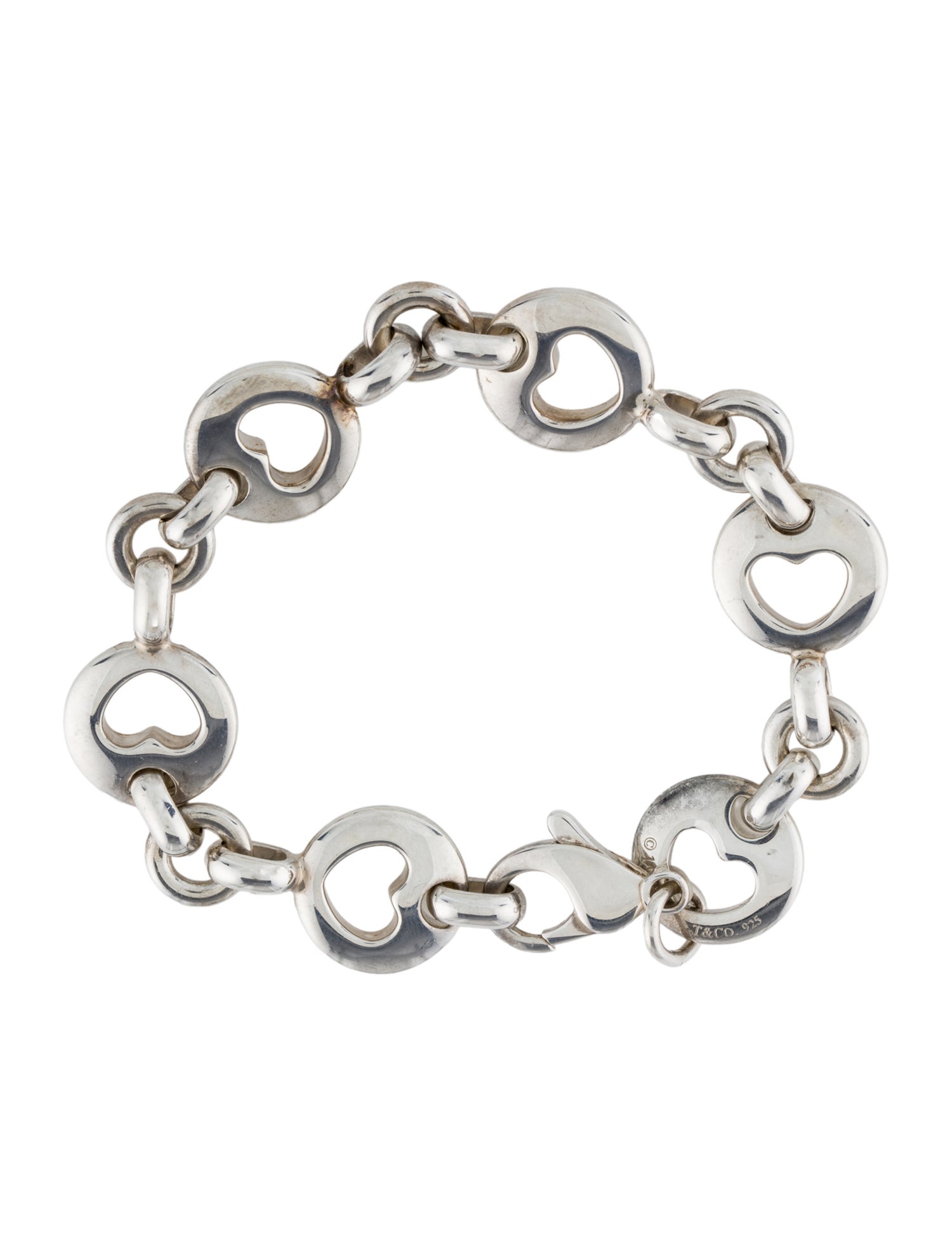 Tiffany & Co. Vintage Stencil Heart Link Bracelet
