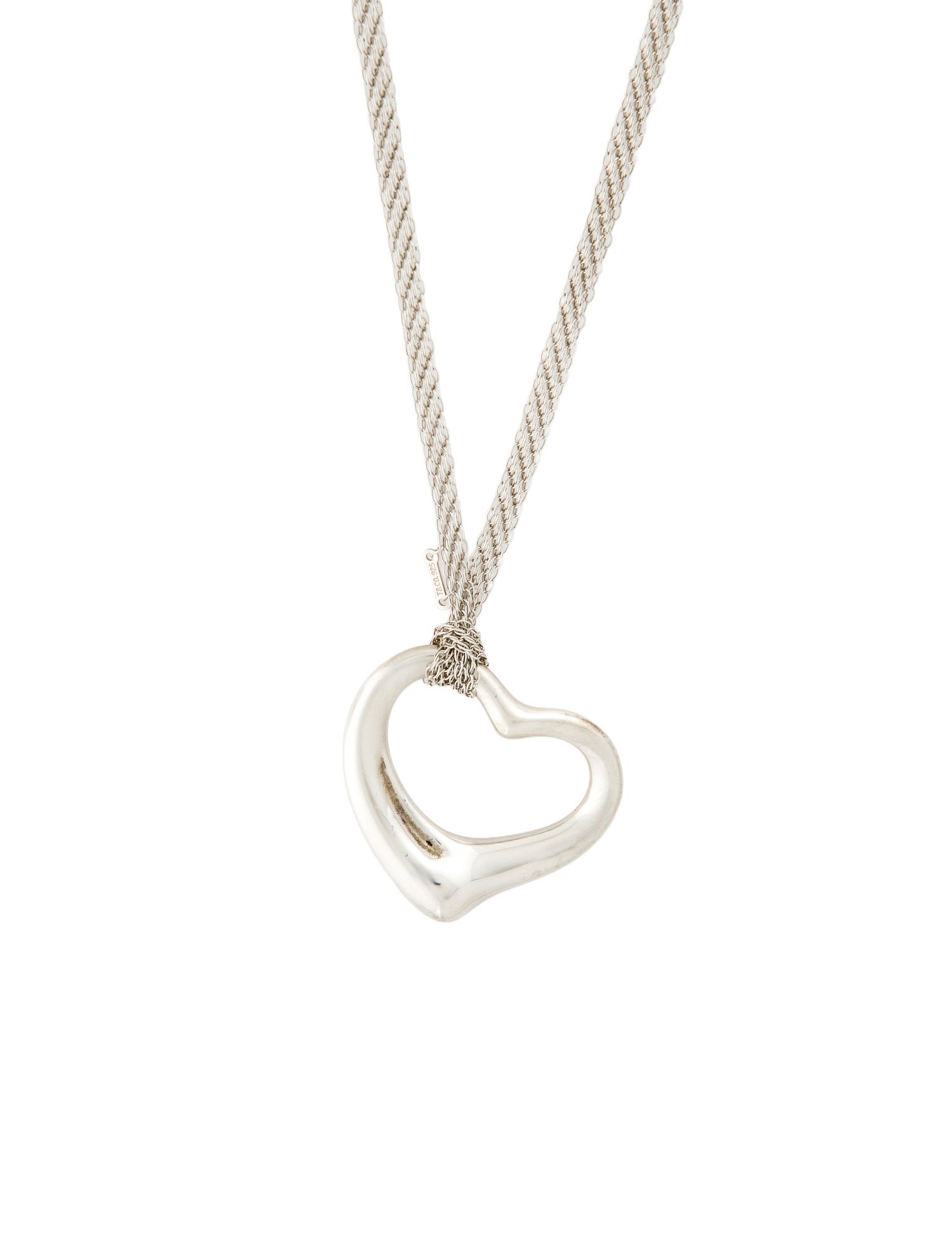 Tiffany & Co. Open Heart Pendant Necklace