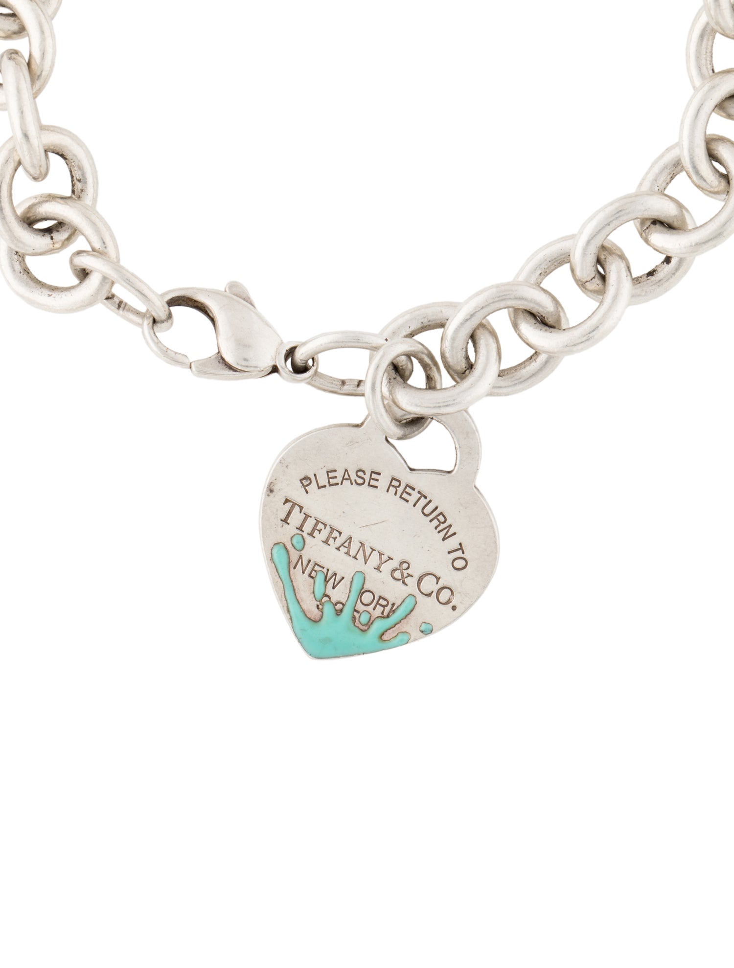 Tiffany & Co. Enamel Color Splash Heart Tag Charm Bracelet