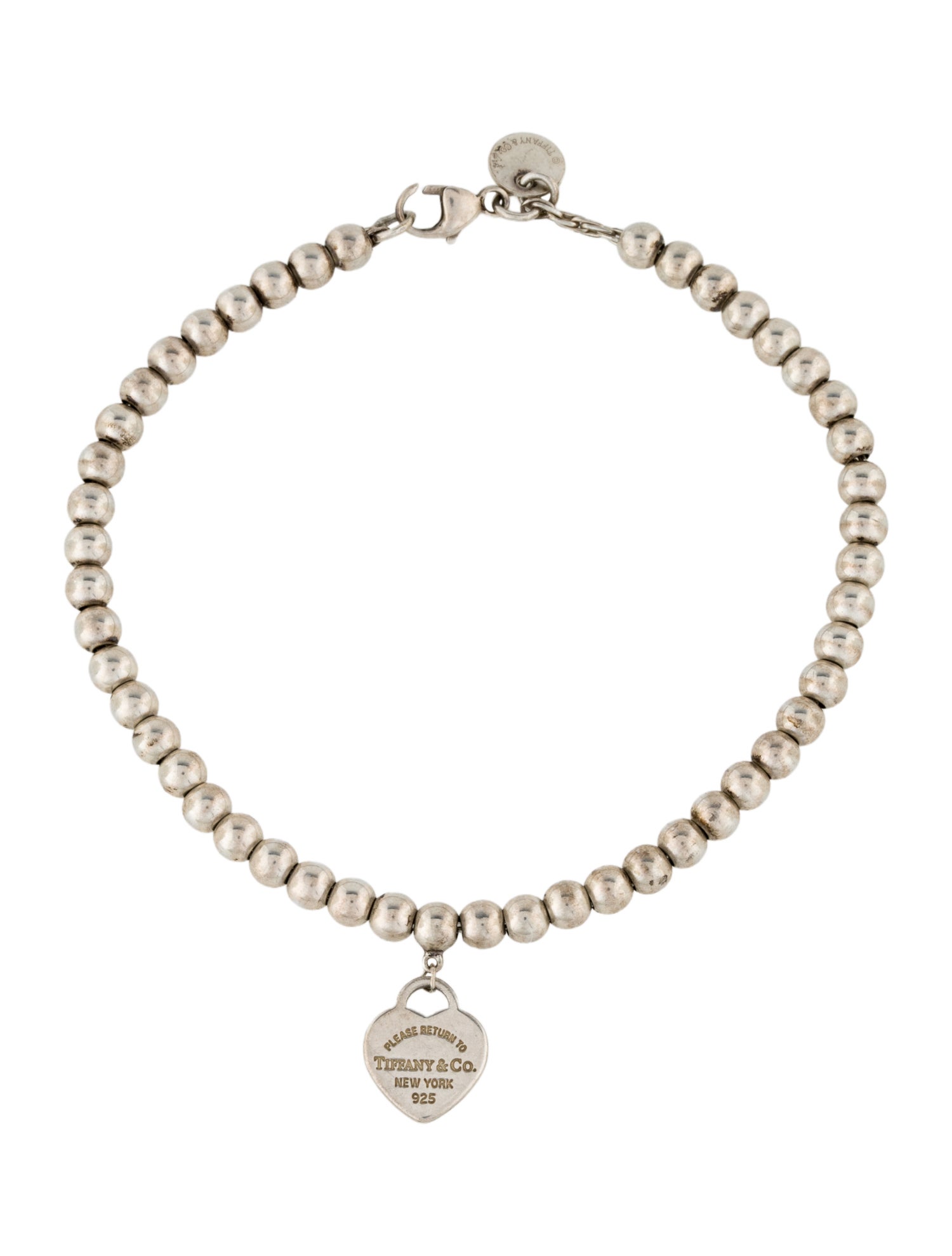 Tiffany & Co. Enamel Return to Tiffany Heart Tag Bead Bracelet