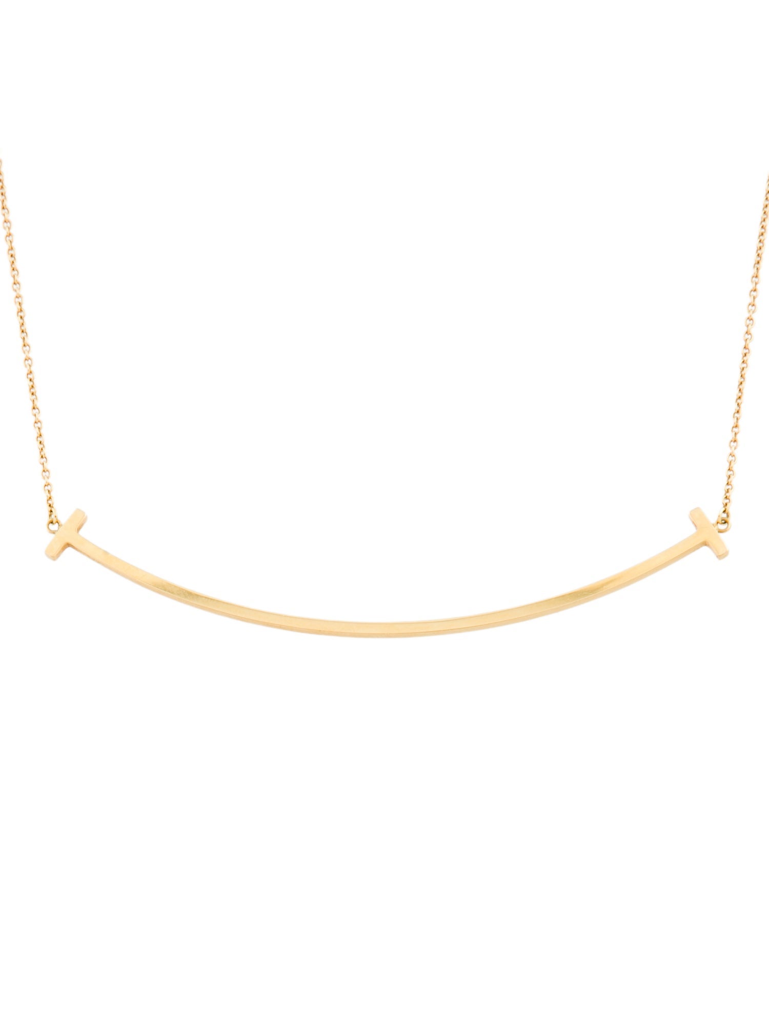 Tiffany & Co. 18K Large T Smile Pendant Necklace