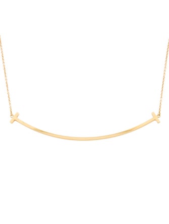 Tiffany & Co. 18K Large T Smile Pendant Necklace