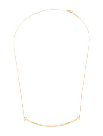Tiffany & Co. 18K Large T Smile Pendant Necklace