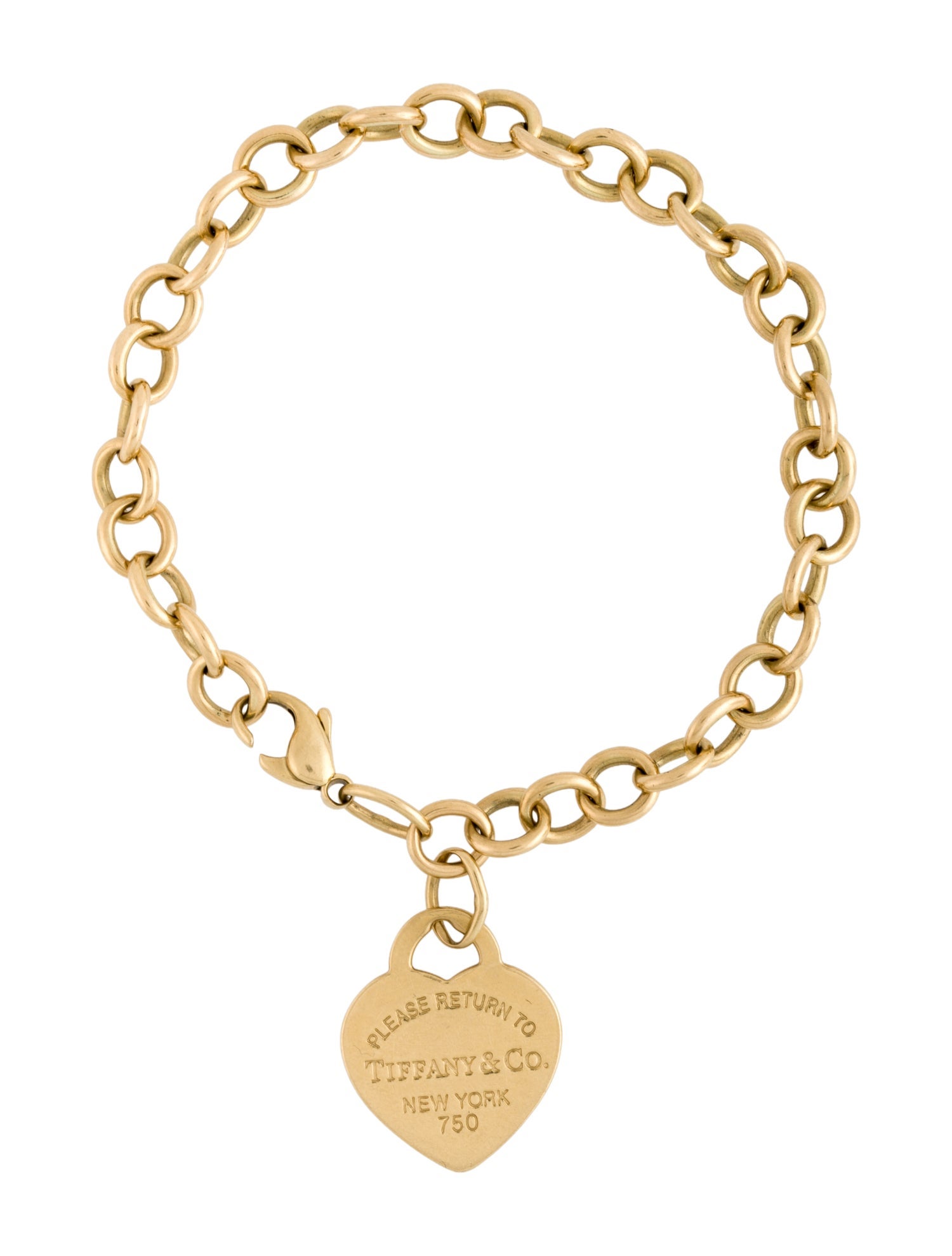Tiffany & Co. 18K Heart Tag Charm Bracelet
