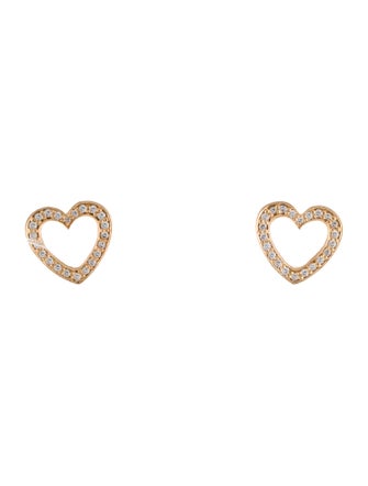 Tiffany & Co. 18K Diamond Heart Stud Earrings