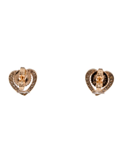 Tiffany & Co. 18K Diamond Heart Stud Earrings