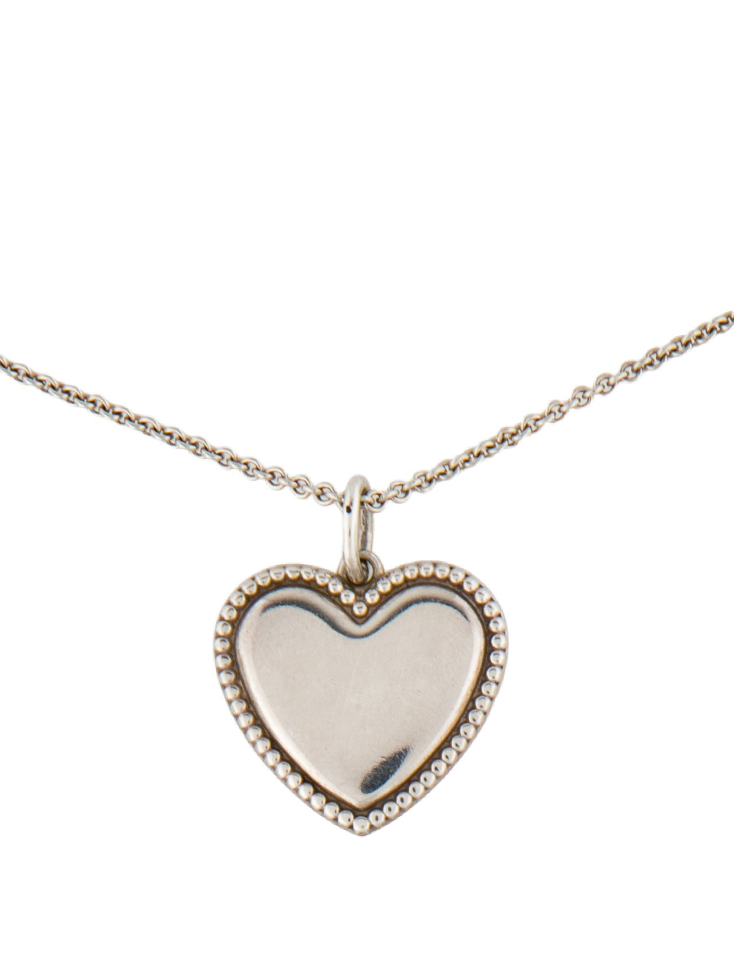 Tiffany & Co. Beaded Heart Pendant Necklace