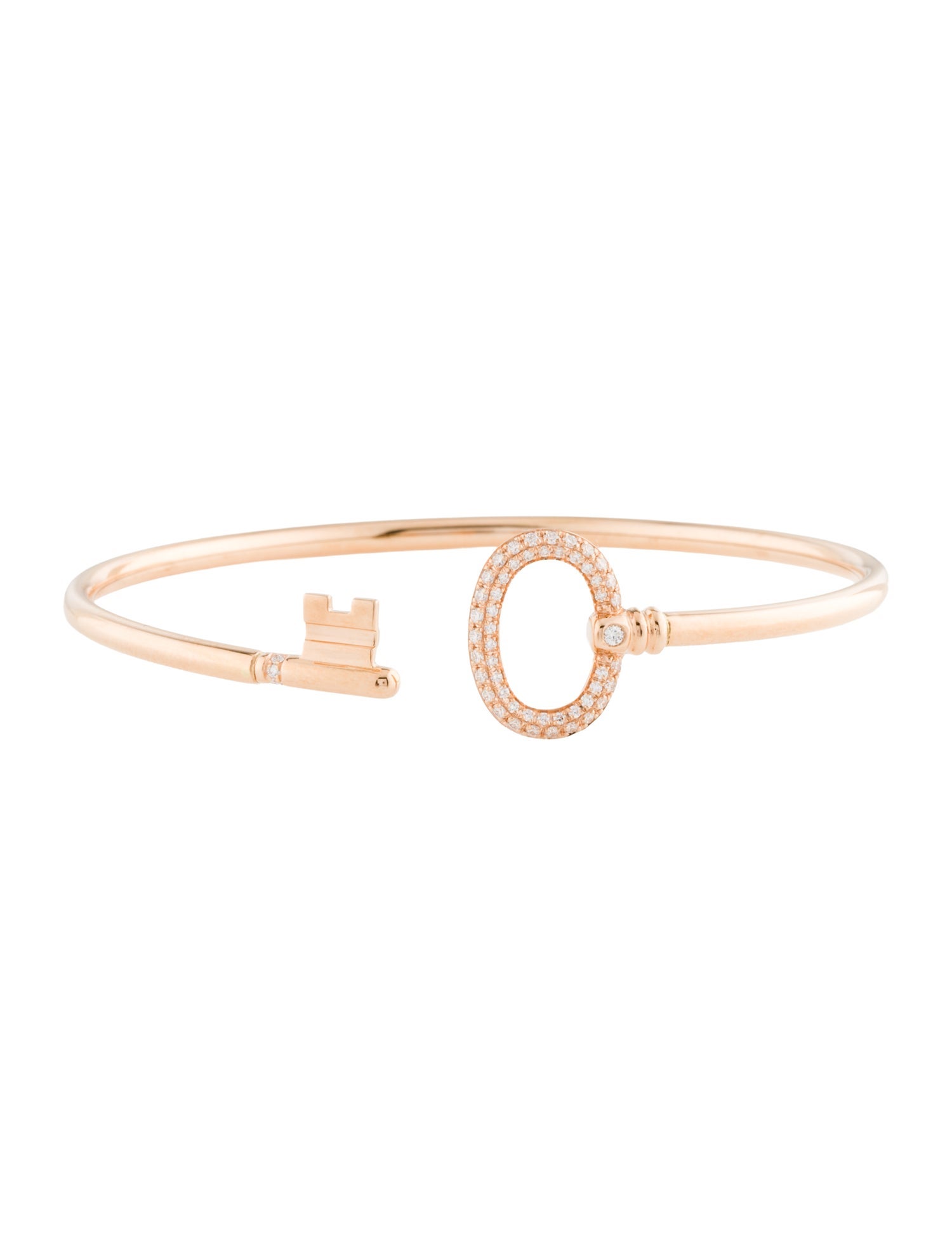 Tiffany & Co. 18K Diamond Oval Key Wire Bracelet