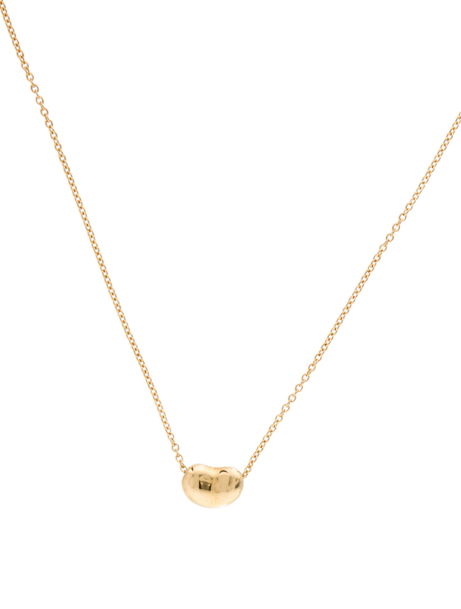 Tiffany & Co. 18K Bean Pendant Necklace