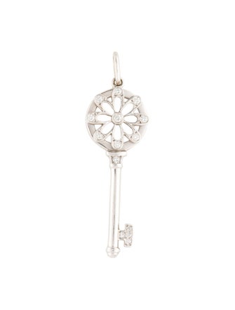Tiffany & Co. 18K Diamond Flower Key Pendant