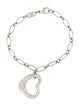 Tiffany & Co. Platinum Diamond Open Heart Charm Bracelet
